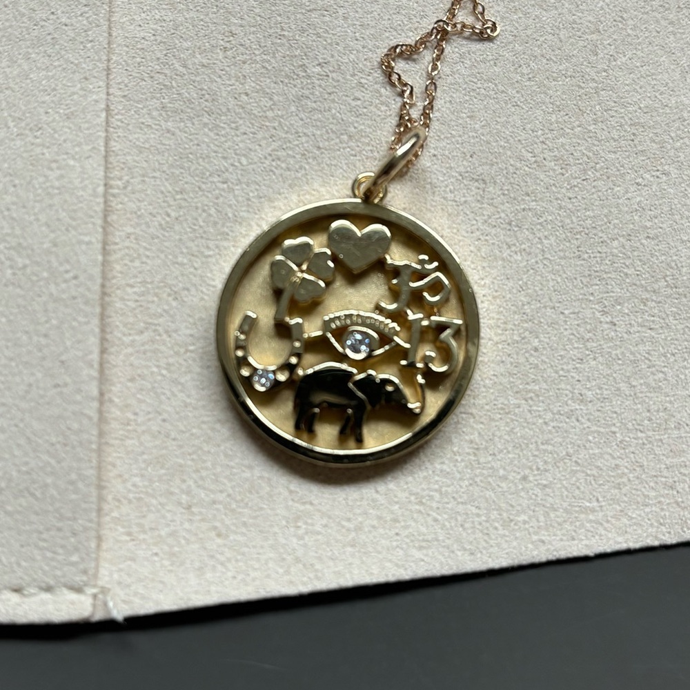 18 karat yellow gold, Jennifer Meyer Luck Necklace